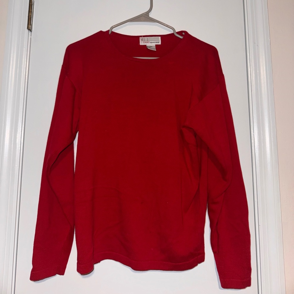 Vintage Milano Design Group Classic Red Long Sleeve Sweater